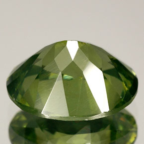Zircon vert naturelle coupe ovale, 3,64 ct, VS