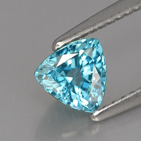 Zircon bleue naturelle trillion, 1,20 ct, VVS-VS