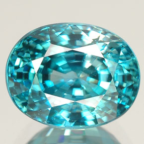 Zircon bleue naturelle coupe ovale, 5,80 ct, VVS-VS
