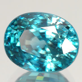 Zircon bleue naturelle coupe ovale, 5,80 ct, VVS-VS
