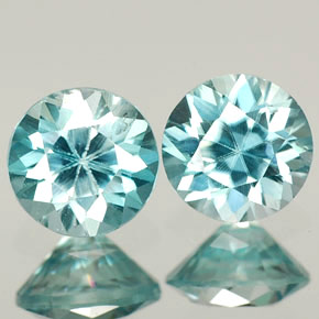 Achetez naturel ct Bleu Zircon gems, Coupe roude, En provenance Cambodge chez GemSelect. En stock, livraison internationale!