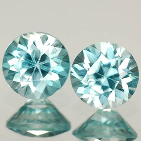 Achetez naturel ct Bleu Zircon gems, Coupe roude, En provenance Cambodge chez GemSelect. En stock, livraison internationale!