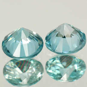 Achetez naturel ct Bleu Zircon gems, Coupe roude, En provenance Cambodge chez GemSelect. En stock, livraison internationale!