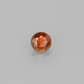 Zircon orange naturelle coupe roude, 0,45 ct, VVS