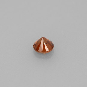 Zircon orange naturelle coupe roude, 0,45 ct, VVS