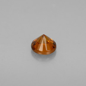 Zircon orange naturelle coupe roude, 0,60 ct, VVS