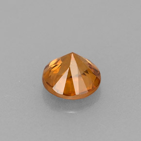Zircon orange naturelle coupe roude, 0,57 ct, VS