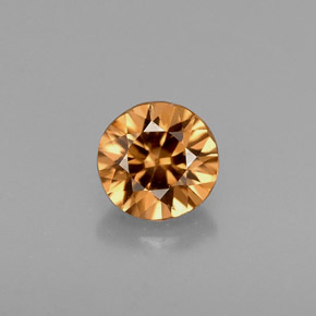 Zircon orange naturelle coupe roude, 0,63 ct, VVS-VS