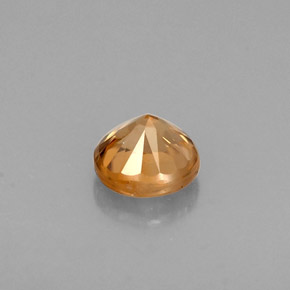 Zircon orange naturelle coupe roude, 0,63 ct, VVS-VS