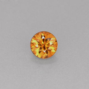 Zircon Orange naturelle Coupe roude, 0.57 ct, VVS