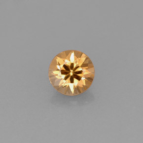 Zircon orange naturelle coupe roude, 0,61 ct, VVS-VS