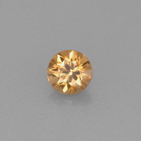 Zircon orange naturelle coupe roude, 0,61 ct, VVS-VS
