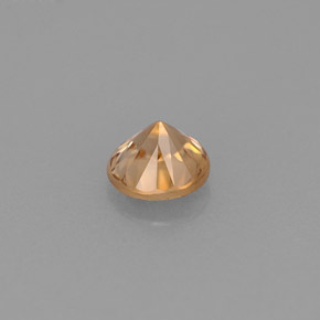 Zircon orange naturelle coupe roude, 0,61 ct, VVS-VS