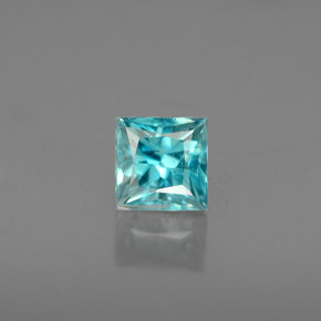 Zircon bleue naturelle carré, 0,65 ct, VS