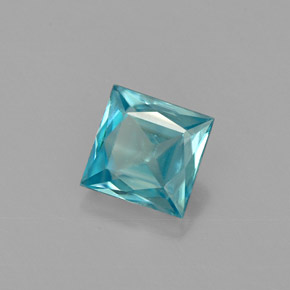 Zircon Bleu naturelle Carré, 1.36 ct, VS