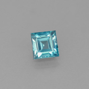 Zircon bleue naturelle carré, 1,26 ct, VS