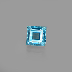 Zircon bleue naturelle carré, 1,02 ct, VS