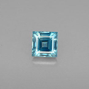 Zircon bleue naturelle carré, 1,03 ct, VVS-VS