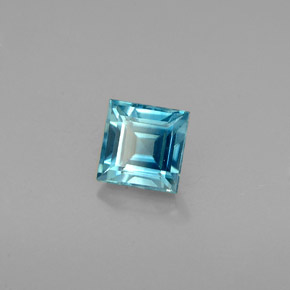 Zircon bleue naturelle carré, 1,03 ct, VVS-VS