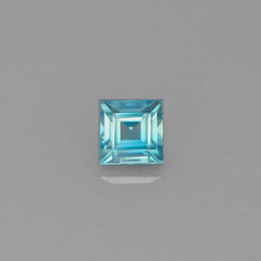 Zircon bleue naturelle carré, 0,73 ct, VS