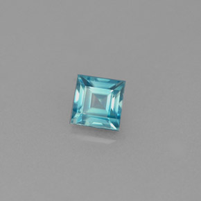 Zircon bleue naturelle carré, 0,73 ct, VS