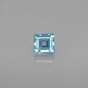 Zircon bleue naturelle carré, 0,76 ct, VVS-VS
