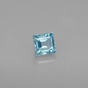 Zircon bleue naturelle carré, 0,76 ct, VVS-VS