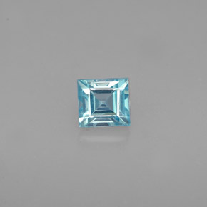 Zircon bleue naturelle carré, 0,70 ct, VVS-VS