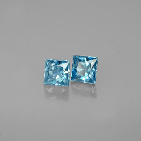 Achetez naturel ct bleue zircon gems, carré, en provenance cambodge chez gemselect. en stock, livraison internationale!