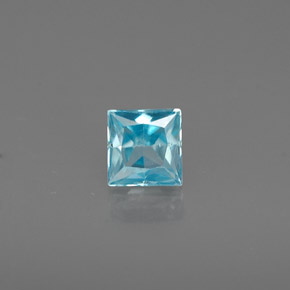 Zircon bleue naturelle carré, 0,38 ct, VS