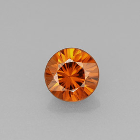 Zircon orange naturelle coupe roude, 0,99 ct, VS