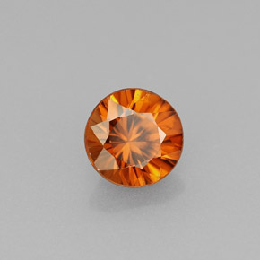 Zircon orange naturelle coupe roude, 0,99 ct, VS