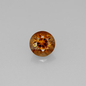 Zircon orange naturelle coupe roude, 1,14 ct, VS