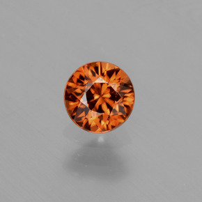 Zircon orange naturelle coupe roude, 0,94 ct, VVS