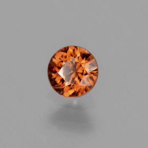 Zircon orange naturelle coupe roude, 0,94 ct, VVS