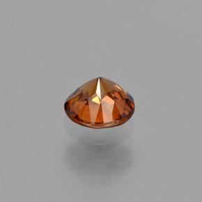 Zircon orange naturelle coupe roude, 0,94 ct, VVS
