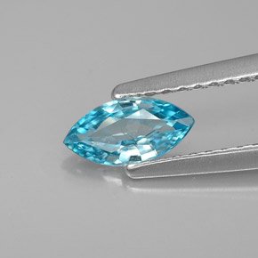Zircon bleue naturelle marquise, 0,53 ct, VS