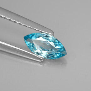 Zircon bleue naturelle marquise, 0,53 ct, VS