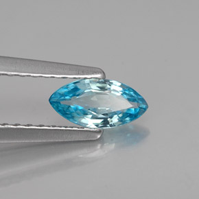 Zircon bleue naturelle marquise, 0,50 ct, VVS