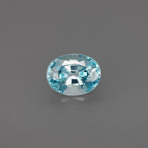 Zircon bleue naturelle coupe ovale, 0,82 ct, VVS-VS