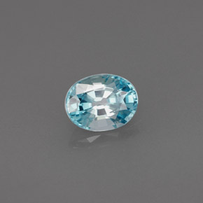 Zircon bleue naturelle coupe ovale, 0,82 ct, VVS-VS