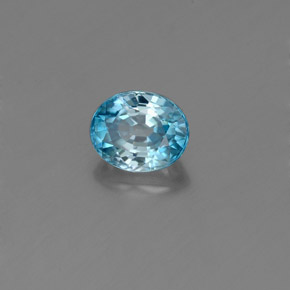 Zircon bleue naturelle coupe ovale, 1,06 ct, VVS-VS