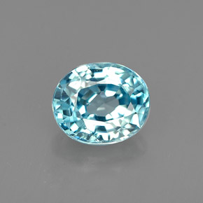 Zircon bleue naturelle coupe ovale, 0,98 ct, VVS
