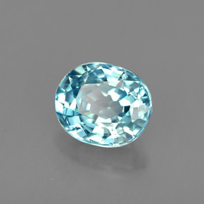Zircon bleue naturelle coupe ovale, 0,98 ct, VVS