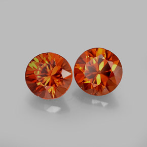 Achetez naturel ct orange zircon gems, coupe roude, en provenance cambodge chez gemselect. en stock, livraison internationale!