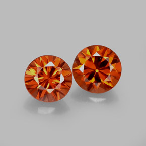 Achetez naturel ct orange zircon gems, coupe roude, en provenance cambodge chez gemselect. en stock, livraison internationale!