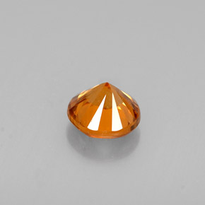 Zircon orange naturelle coupe roude, 0,65 ct, VVS-VS