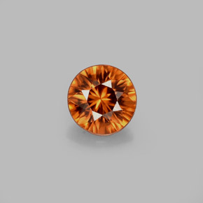 Zircon orange naturelle coupe roude, 0,63 ct, VVS-VS