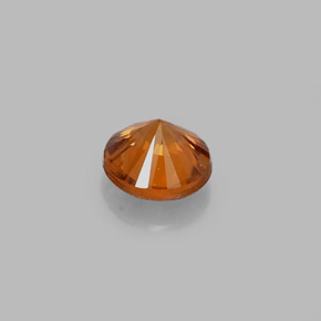 Zircon orange naturelle coupe roude, 0,63 ct, VVS-VS