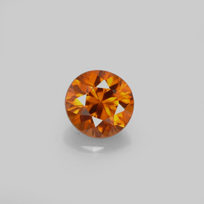 Zircon Orange naturelle Coupe roude, 0.63 ct, VVS-VS